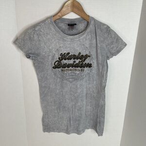 Harley Davidson Women’s Graphic T Shirt, Medium, Grey, Sturgis SD
